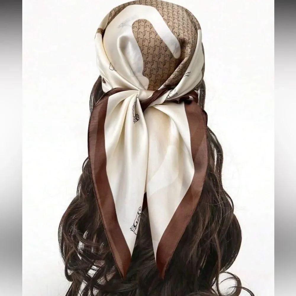 Horse logo Brown Scarf N1445
